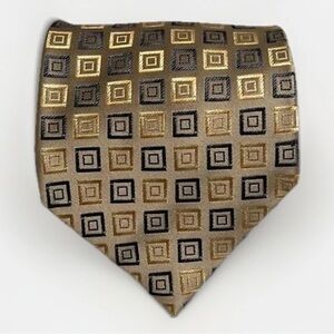 3for30 Valerio Garati Handmade Silk Tie Tan Embroidered Neutral‎ Business Casual